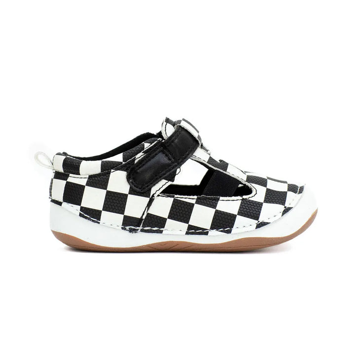 *NEW STYLE* RACER black and white checkered baby and toddler unisex sandals