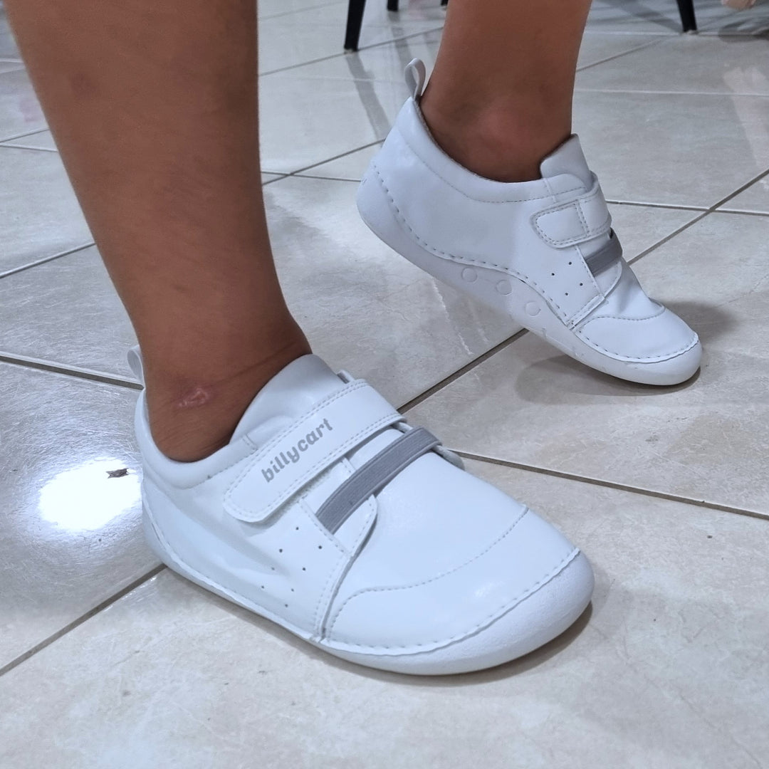 Billycart Kids Brooklyn White Sneakers for Toddlers | New sizes available | Soft Soles | Podiatrists Approved