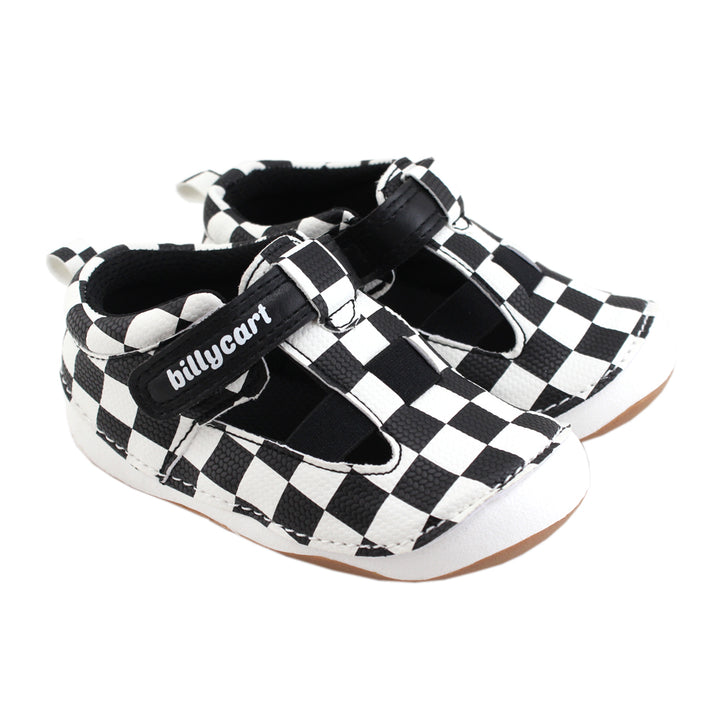 *NEW STYLE* RACER black and white checkered baby and toddler unisex sandals