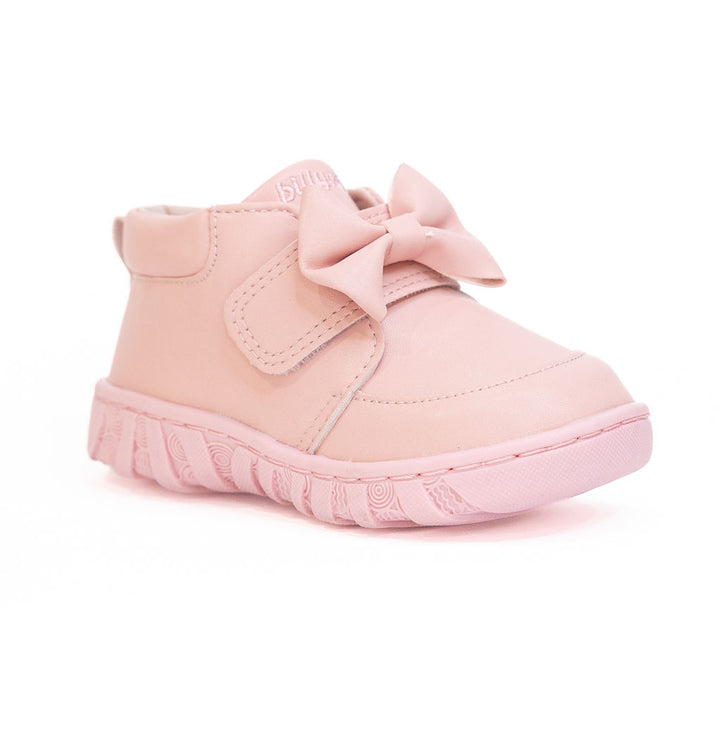 Pink children's shoe with a bow on a white background | Billycart Kids Australia - Pink Boots for toddler Girls | Wide fit pre-walker outdoor sandals