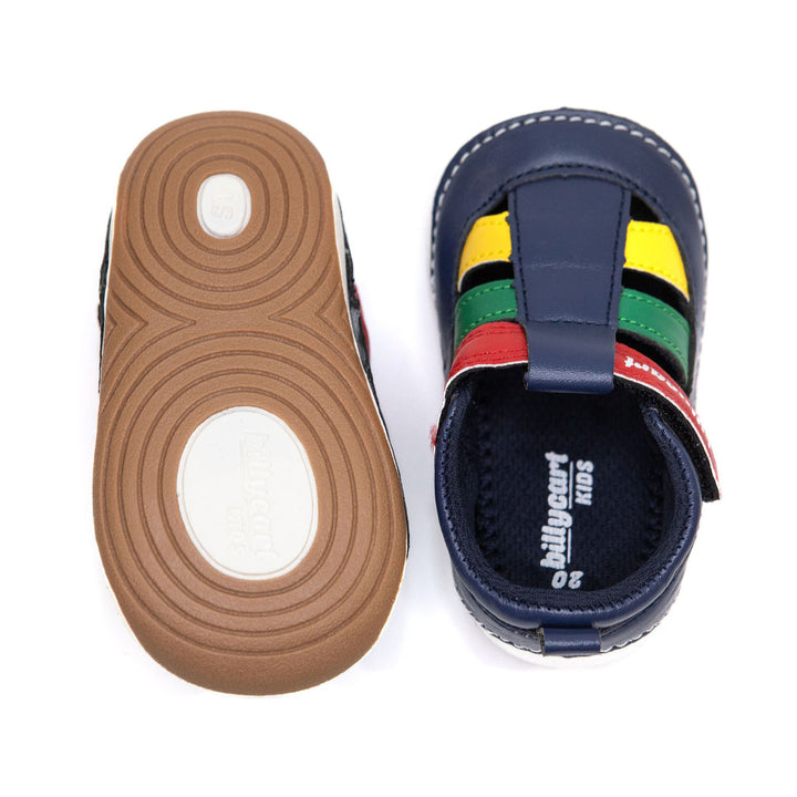 Baby boys walker sandals for toddlers with anti-slip, soft, flexible rubber soles | Easy-fitting, velcro strap and wide opening sandals