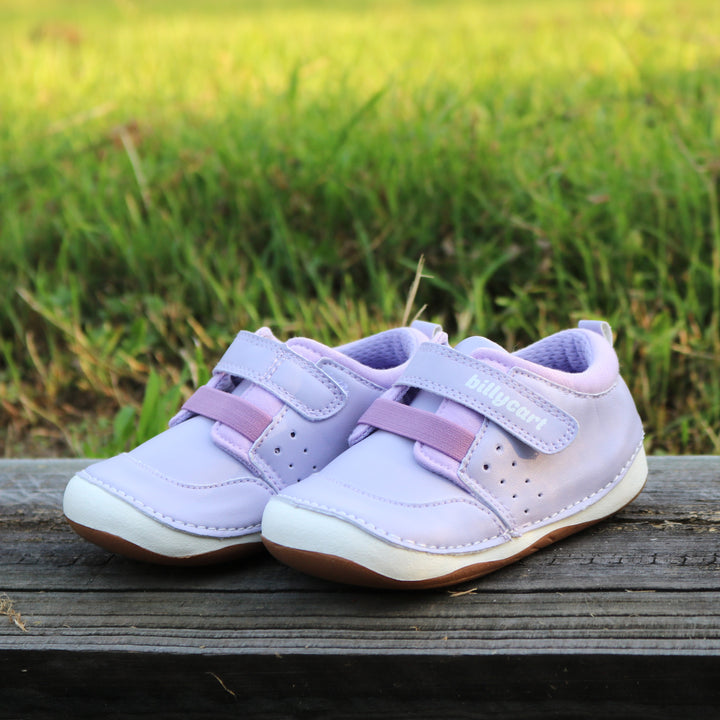 Purple toddler sneakers - Billycart Kids Sophia - Soft sole first walker shoes for toddlers.