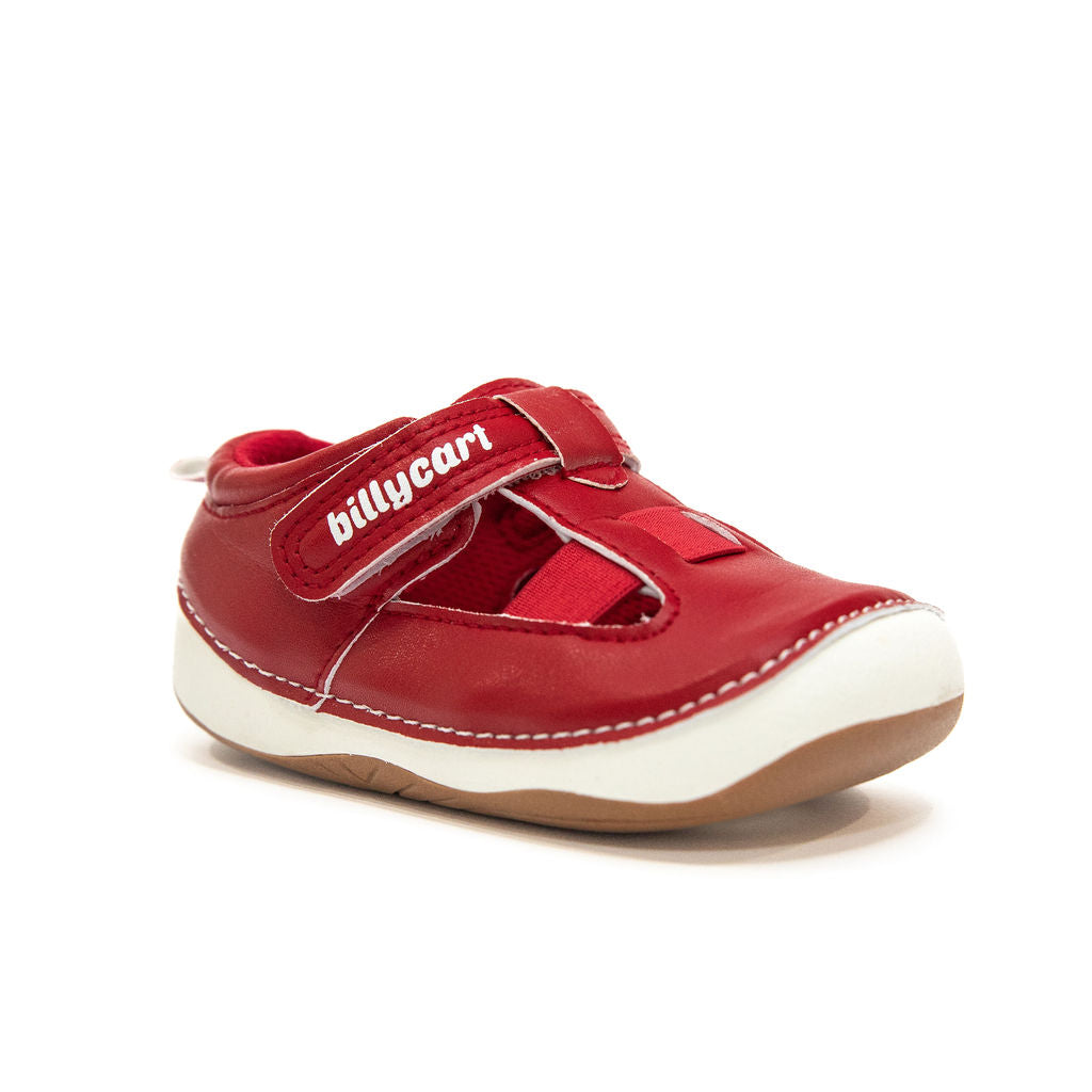Billycart Kids Red Outdoor widefit sandals for boy toddlers | Australian podiatrist recommended first walker sandals for baby