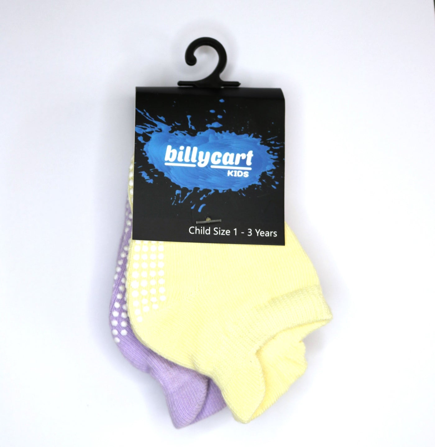 Grip socks - Unisex purple & yellow x 2 pack
