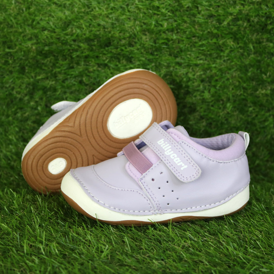 Billycart Kids Toddler Sneaker in purple - wide fit first walker shoes for girls