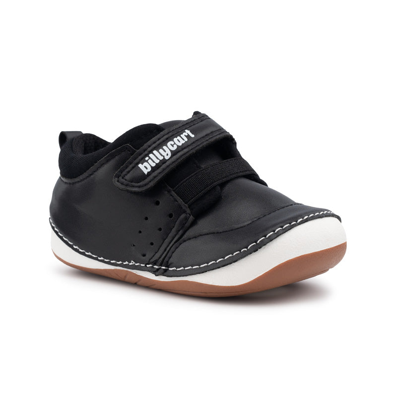 Stylish plain black soft sole prewalker shoes- Billycart Kids