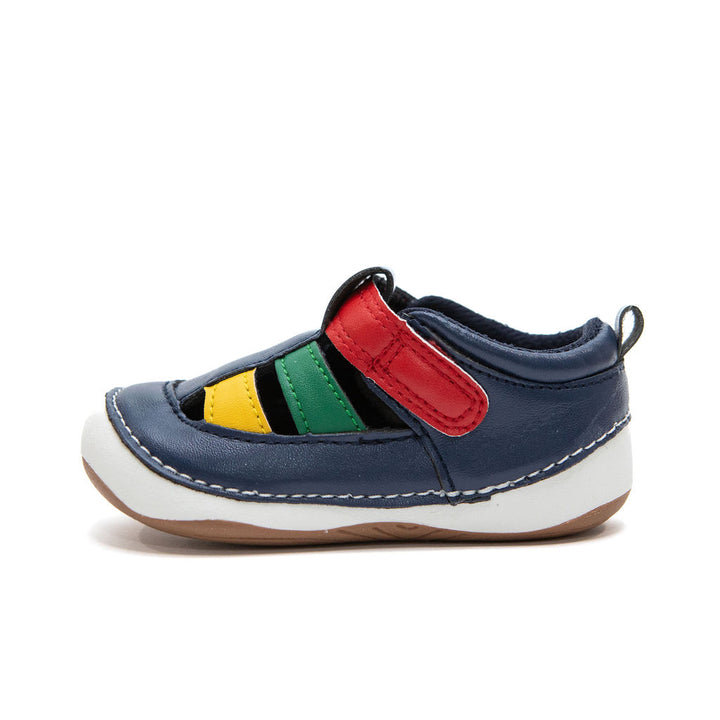 Billycart Kids soft rubber soles | Scout - Multicoloured First walker shoes | Australian podiatrists recommended first walker sandals with velcro strap