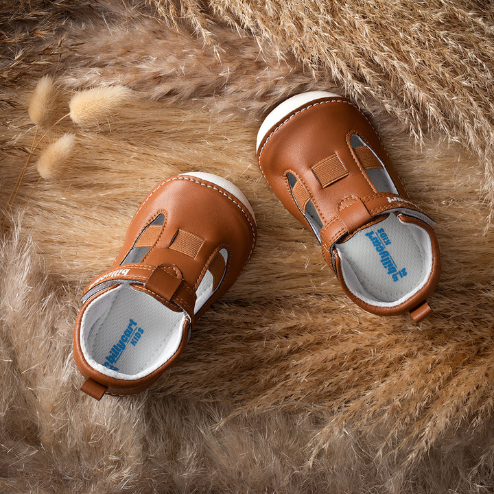 Billycart Kids - LONDON WIDE - Brown Outdoor Sandals for kids with velcro and ankle straps | Australian Podiatrists approved and recommended