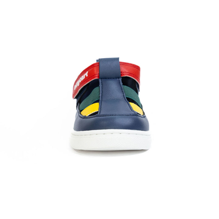 Billycart Kids soft rubber soles | Multi-coloured Sydney First walker shoes | Australian podiatrists recommended first walker sandals with velcro strap