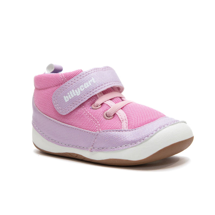 Australian Podiatrists recommended first walker shoes for toddler | Billycart Kids FLOSS - pink and purple sneakers with velcro strap for toddlers