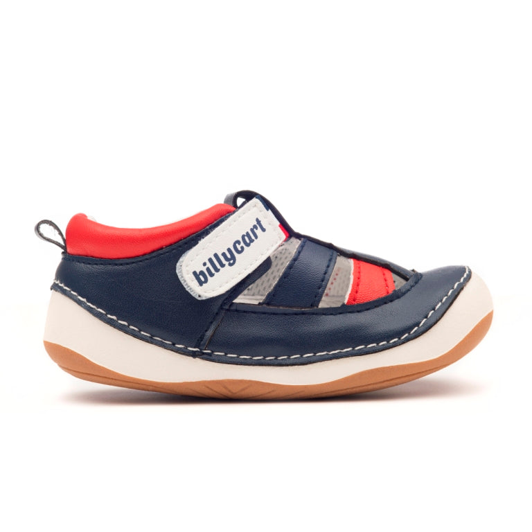 Flynn Boys Navy & Red best baby & toddler Sandals   in Australia. Shoes from Billycart Kids