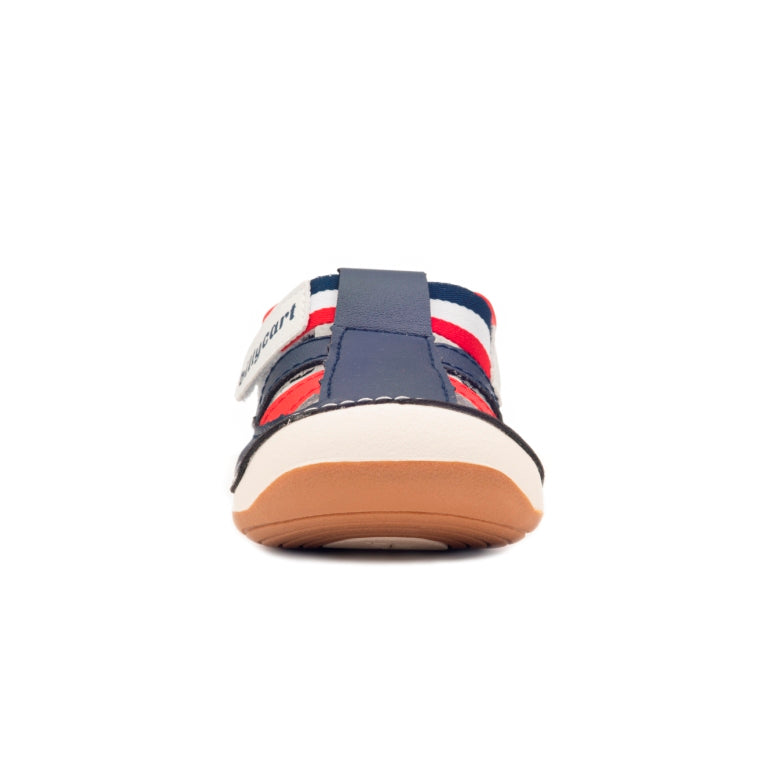 Flynn Boys Navy & Red first walker Sandals with Velcro  in Australia. Shoes from Billycart Kids