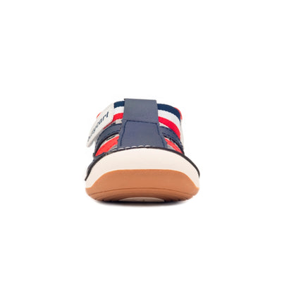 Flynn Boys Navy & Red first walker Sandals with Velcro  in Australia. Shoes from Billycart Kids
