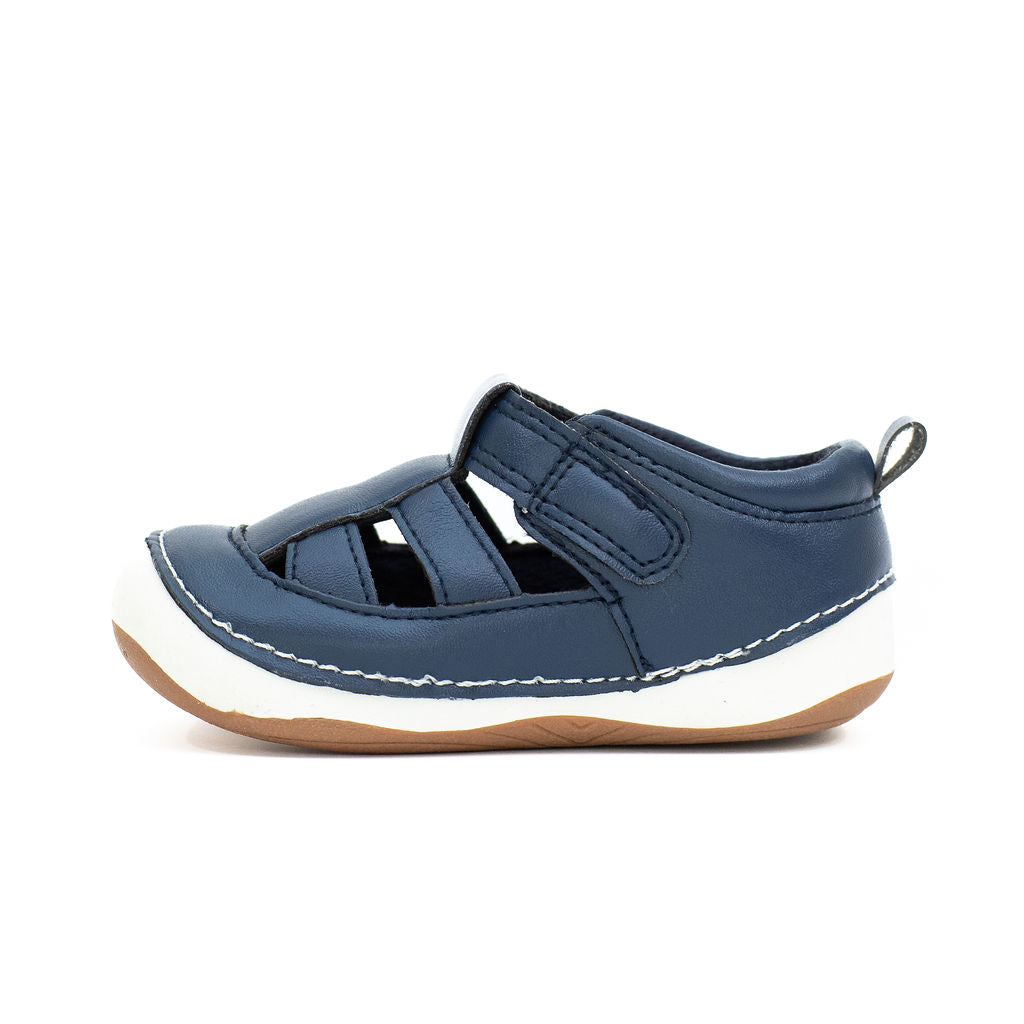 Taylor Unisex Navy Quality Sandals with flexible, soft rubber soles. Vegan friendly . Shoes from Billycart Kids