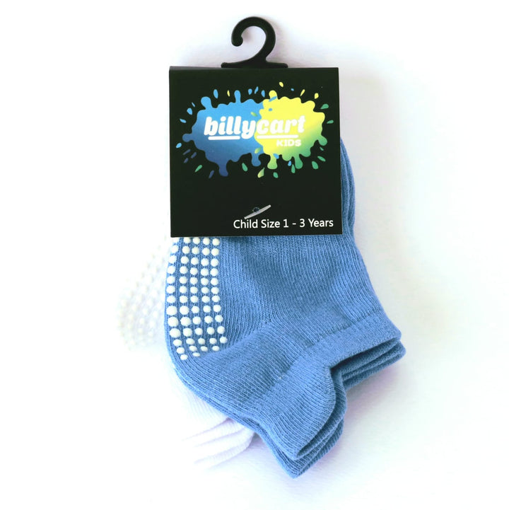 Grip socks - Blue & White boys x 2 pack