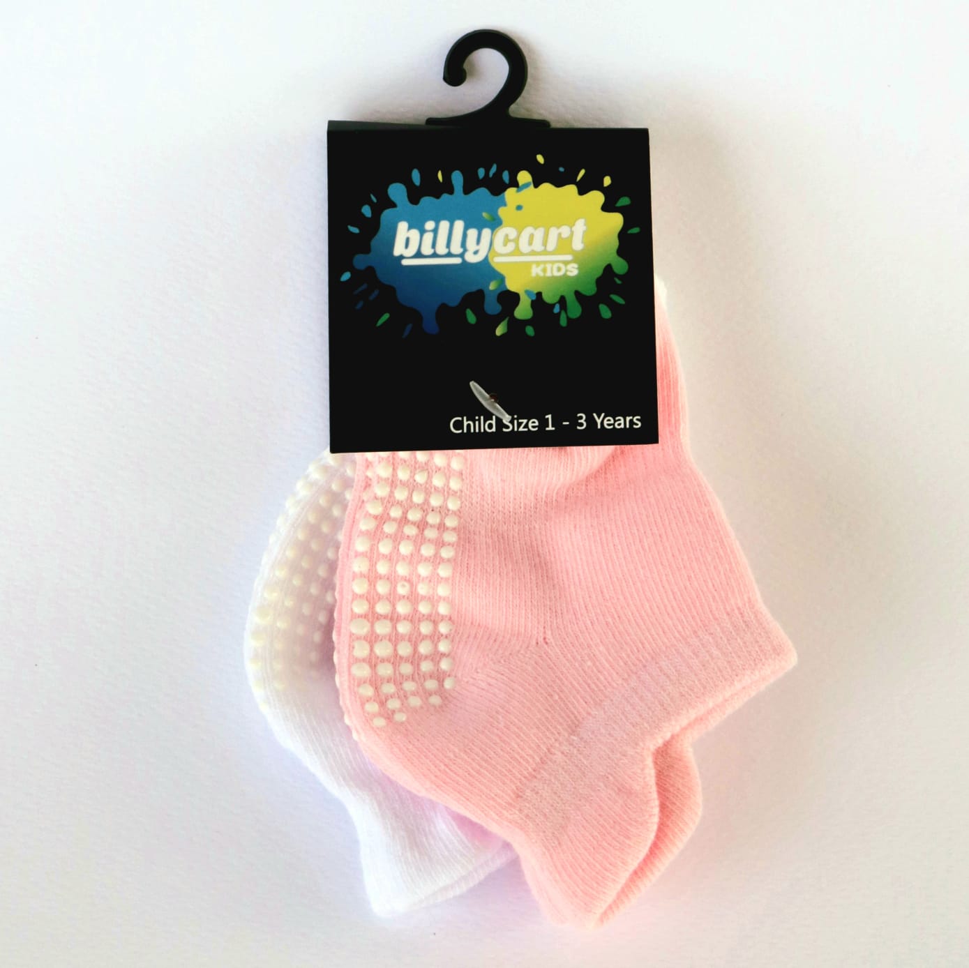 Grip socks - Girls pink x 2 pack