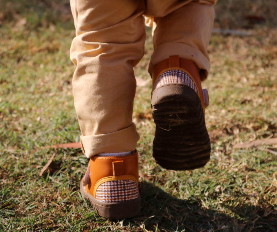 Brown soft sole boots - first walker for baby and toddler
