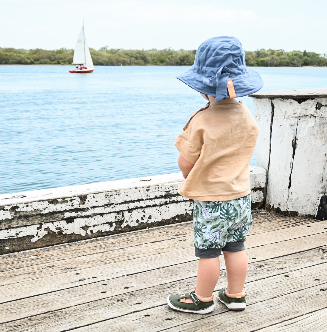 Billycart Kids - FORREST - Green and Tan Outdoor Sandals for kids with velcro and ankle straps | Australian Podiatrists approved and recommended